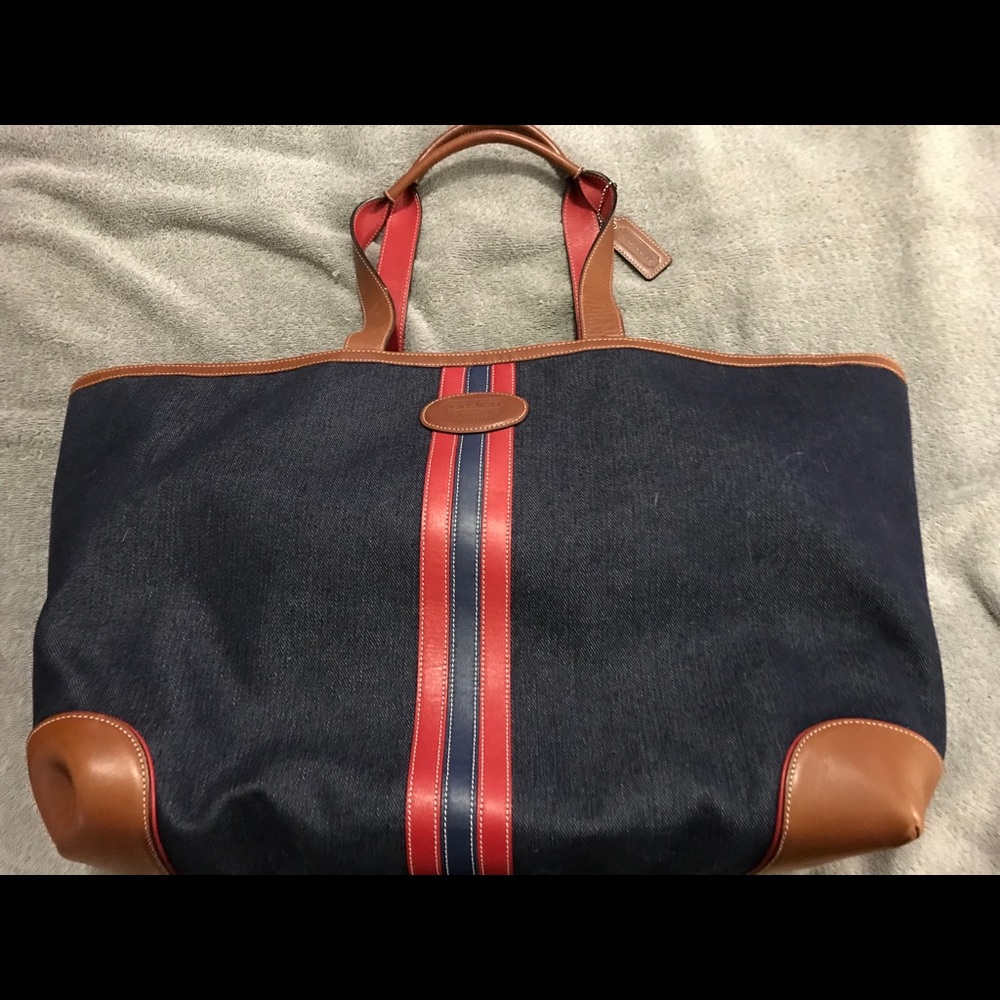 Large Coach denim tote.